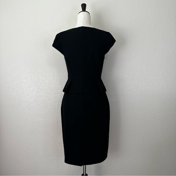 J. Crew Wool Blend Black Peplum Waist Dress, Size 4 - Picture 7 of 12